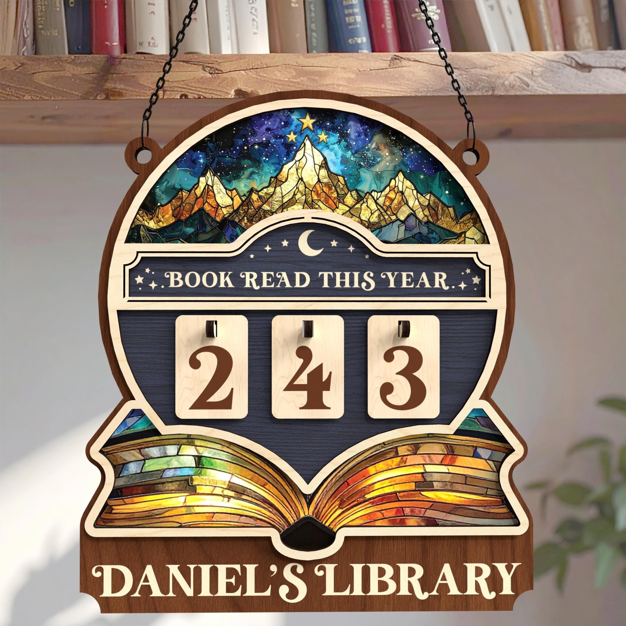 Personalized Books Read Tracker, Books Read This Year, Bookshelf Counter Decor, Bookish Gift, Book Lover, Gift for Reader, Book End, Book Club Gift BTVLR01