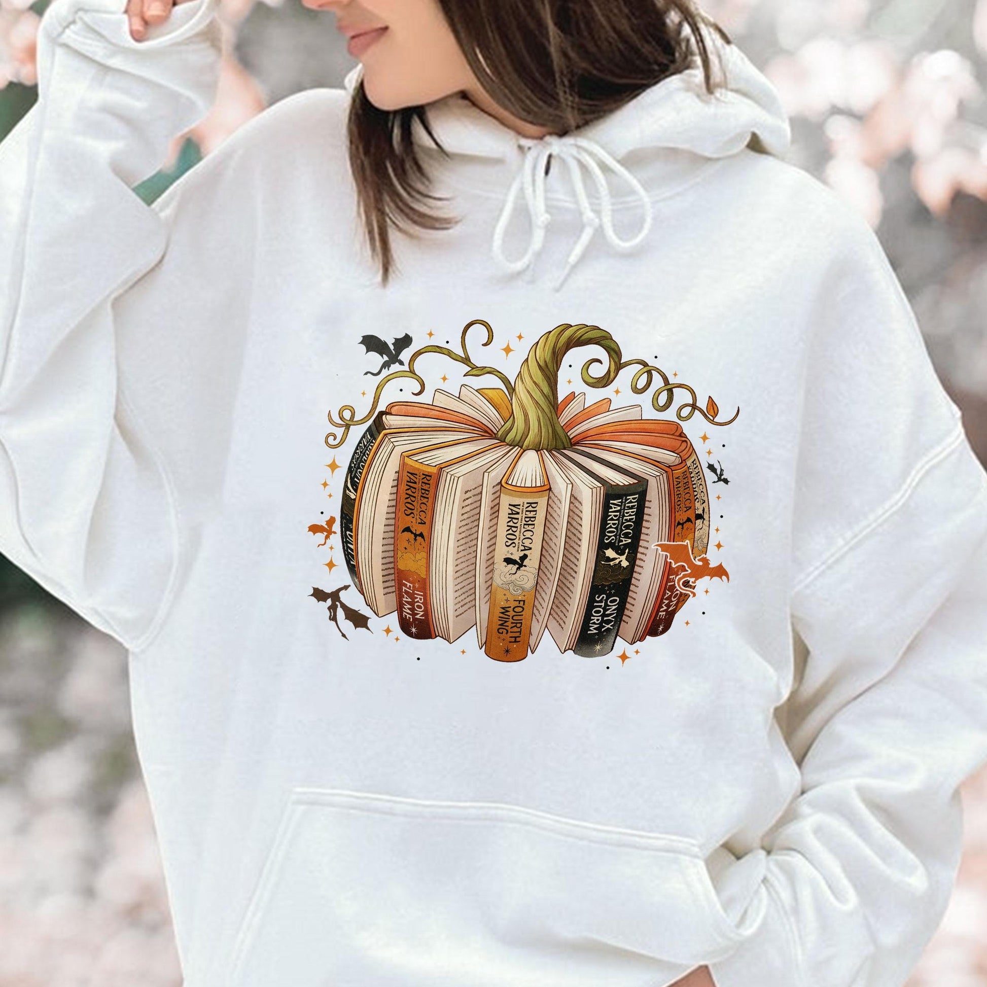 Fourth Wing Book Pumpkin Sweatshirt, Halloween Fourth Wing Shirt, Dragon Lover Gifts, Book Lover Tee, Iron Flame Onyx Storm Fan Shirt