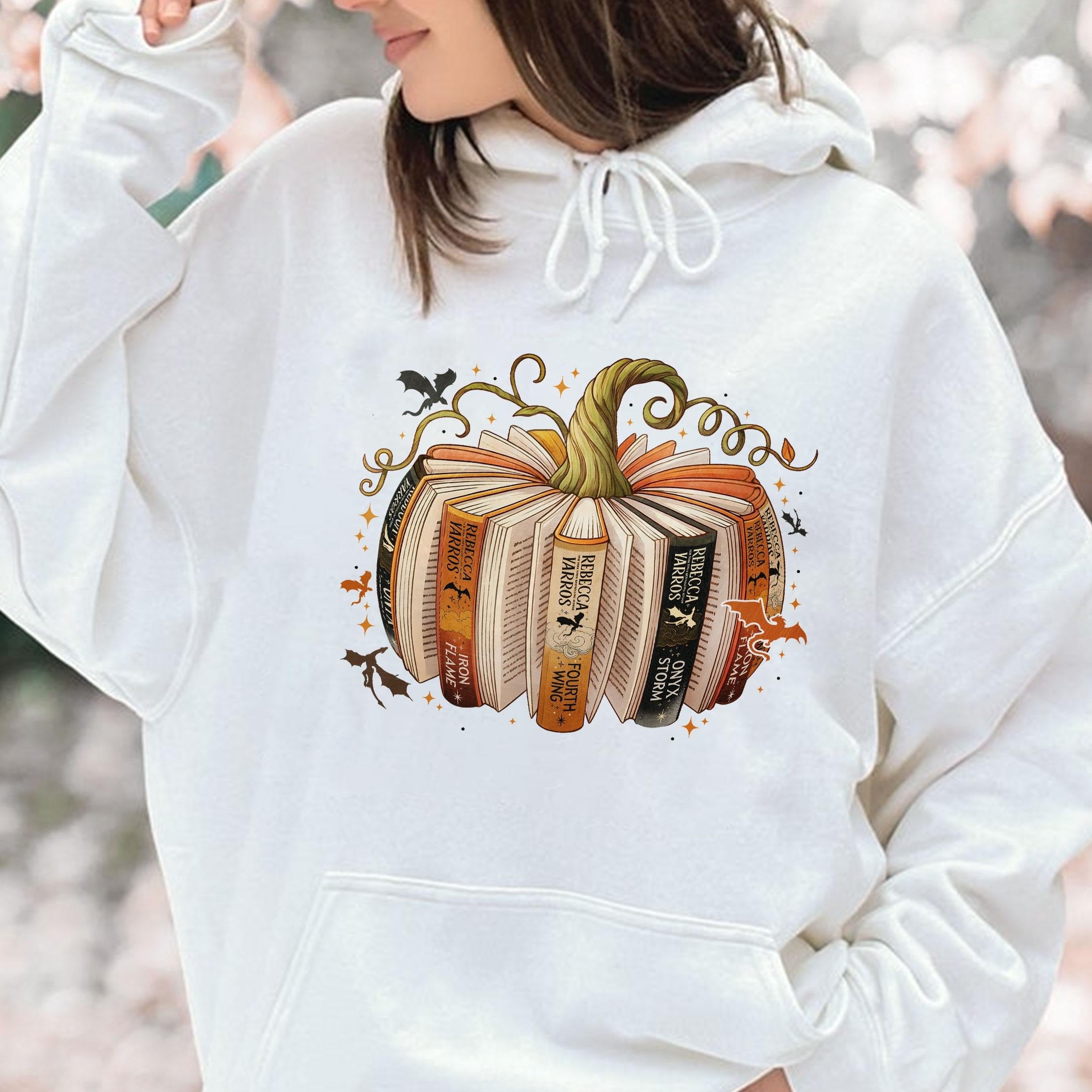 Fourth Wing Book Pumpkin Sweatshirt, Halloween Fourth Wing Shirt, Dragon Lover Gifts, Book Lover Tee, Iron Flame Onyx Storm Fan Shirt