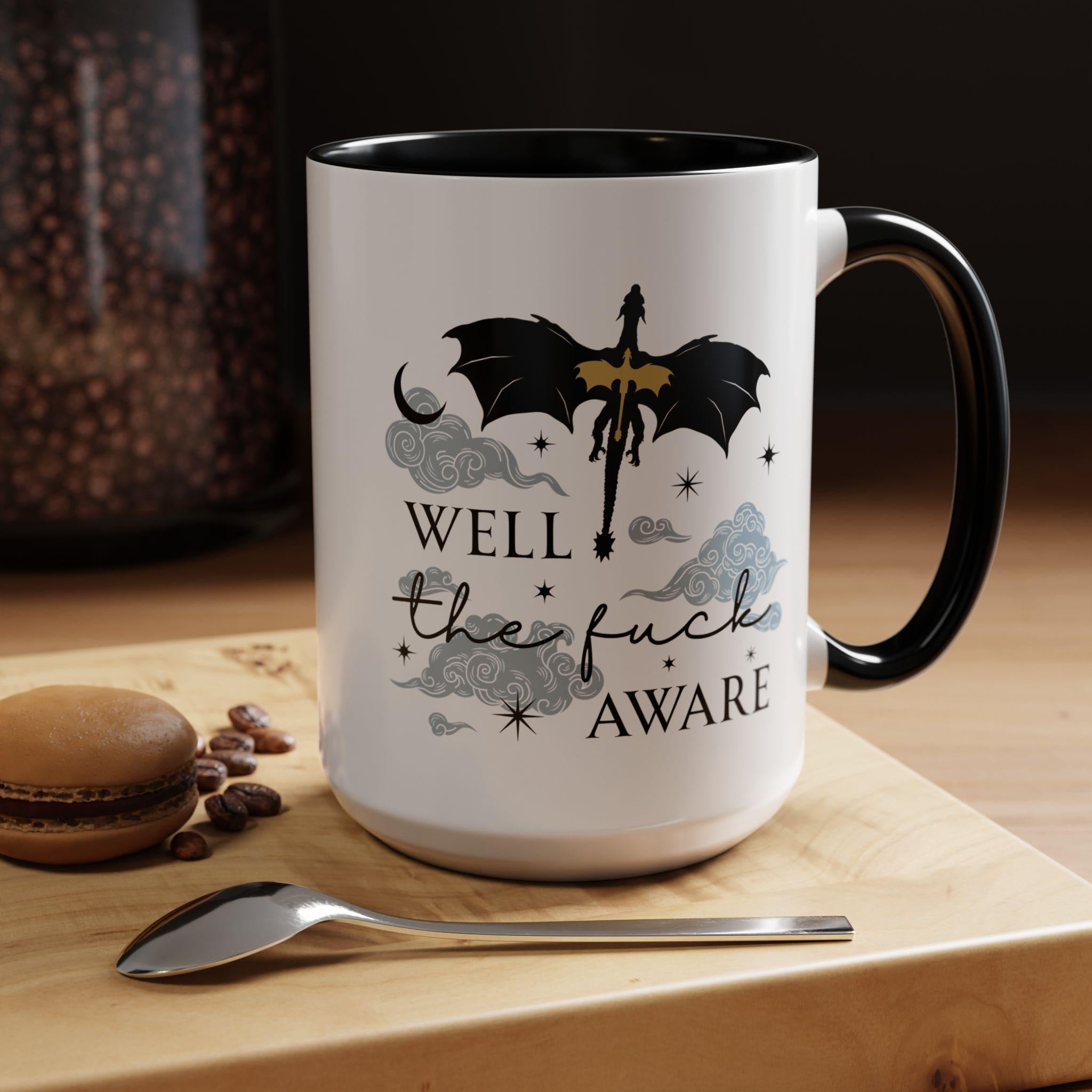 Fourth Wing Mug, Well Aware Quote Mug, Dragon Rider Coffee Cup, Rebecca Yarros Bookish Gift, Empyrean Series Fan Merch MGVLR59