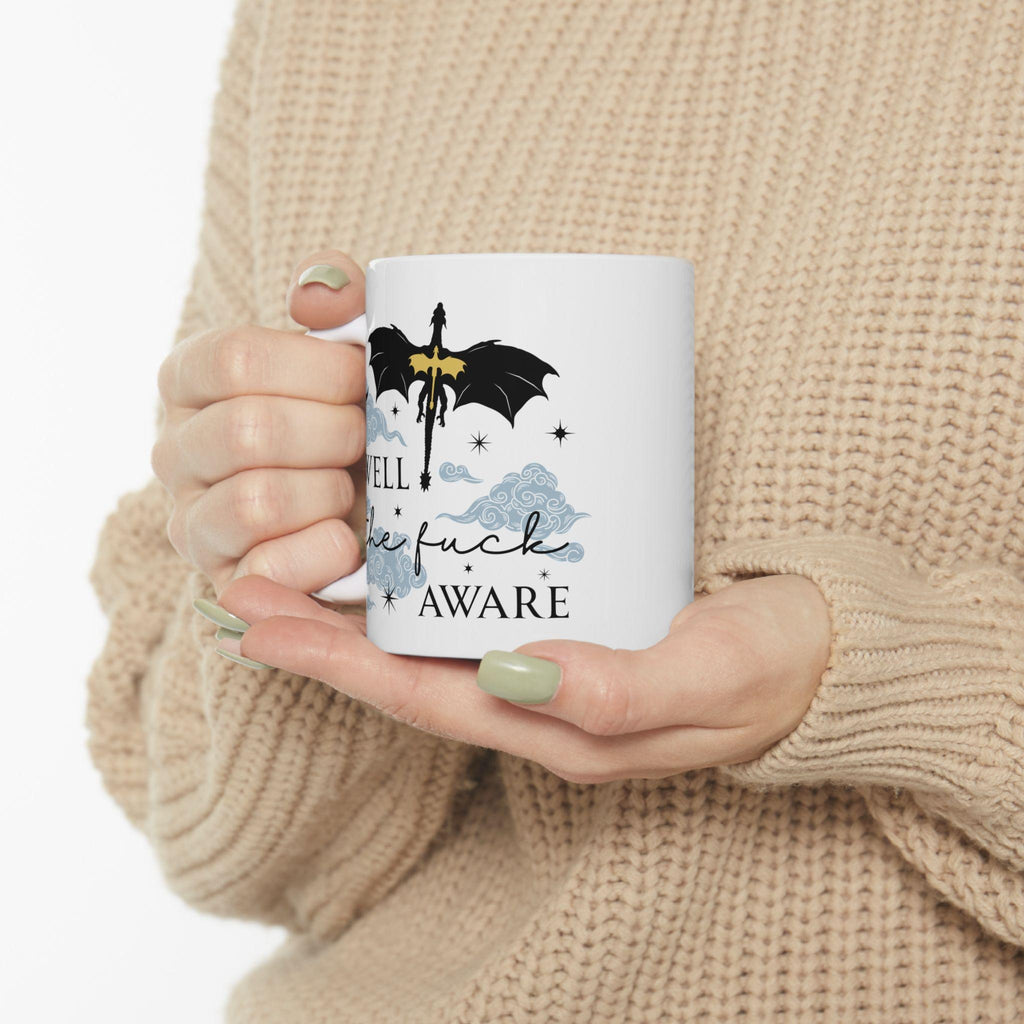 Fourth Wing Mug, Well Aware Quote Mug, Dragon Rider Coffee Cup, Rebecca Yarros Bookish Gift, Empyrean Series Fan Merch MGVLR59