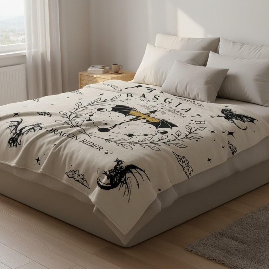 Fourth Wing Riders Quadrant Blanket, Dragon Rider Throw, Basgiath War College Decor, Bookish Gift, Empyrean Series, Rebecca Yarros Fans BKVLR34