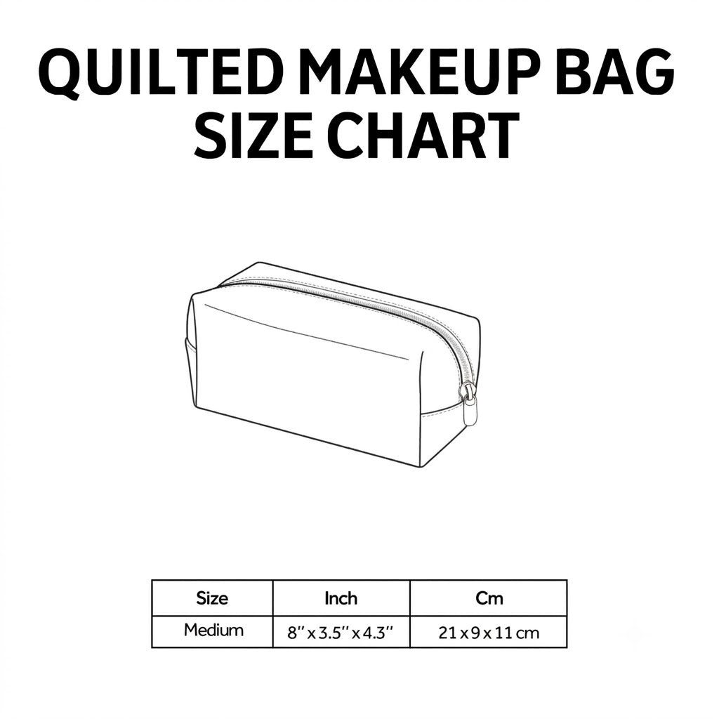 size Quilted Makeup Bag