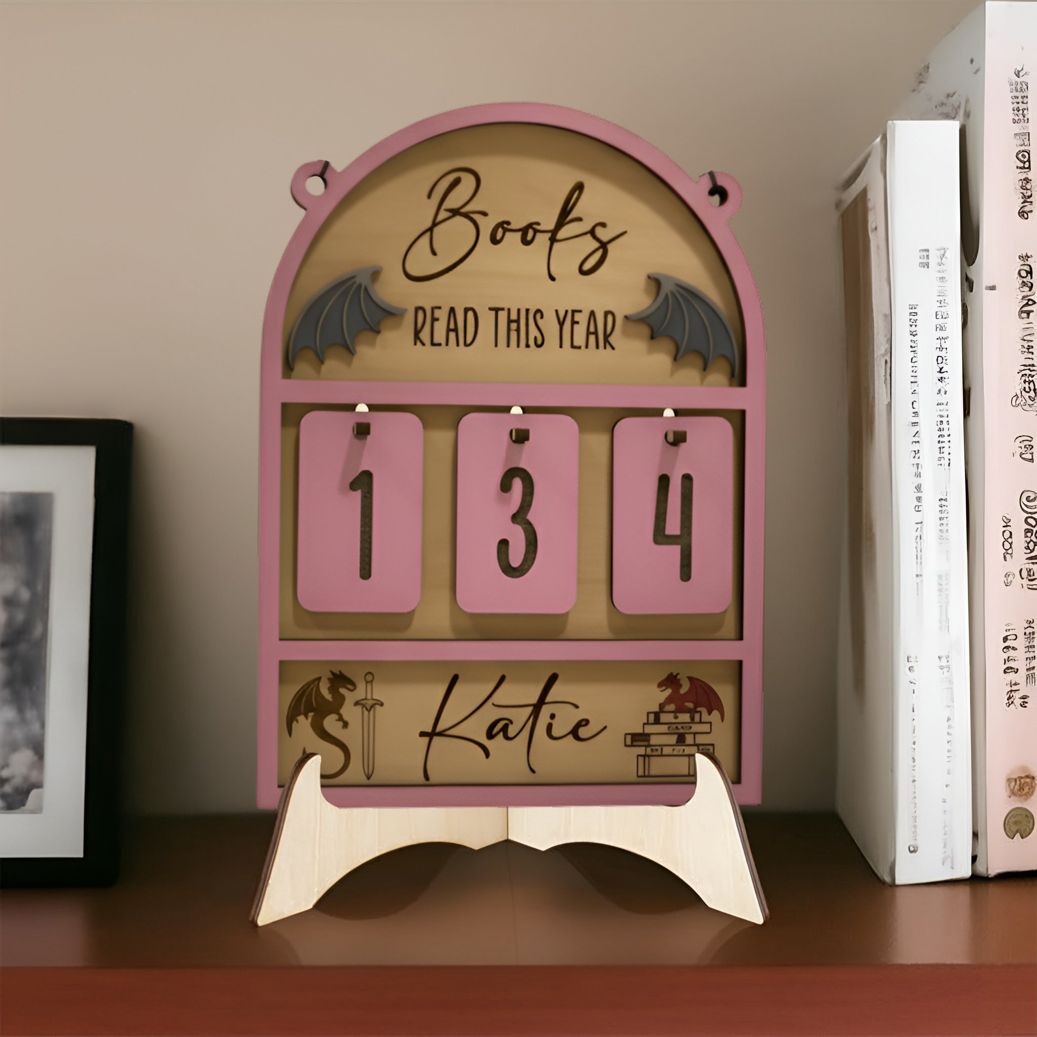 Fourth Wing Book Tracker Sign, Basgiath Dragon Rider Decor, Personalized Reading Tracker, Fantasy Bookish Gift for Readers BTVLR20