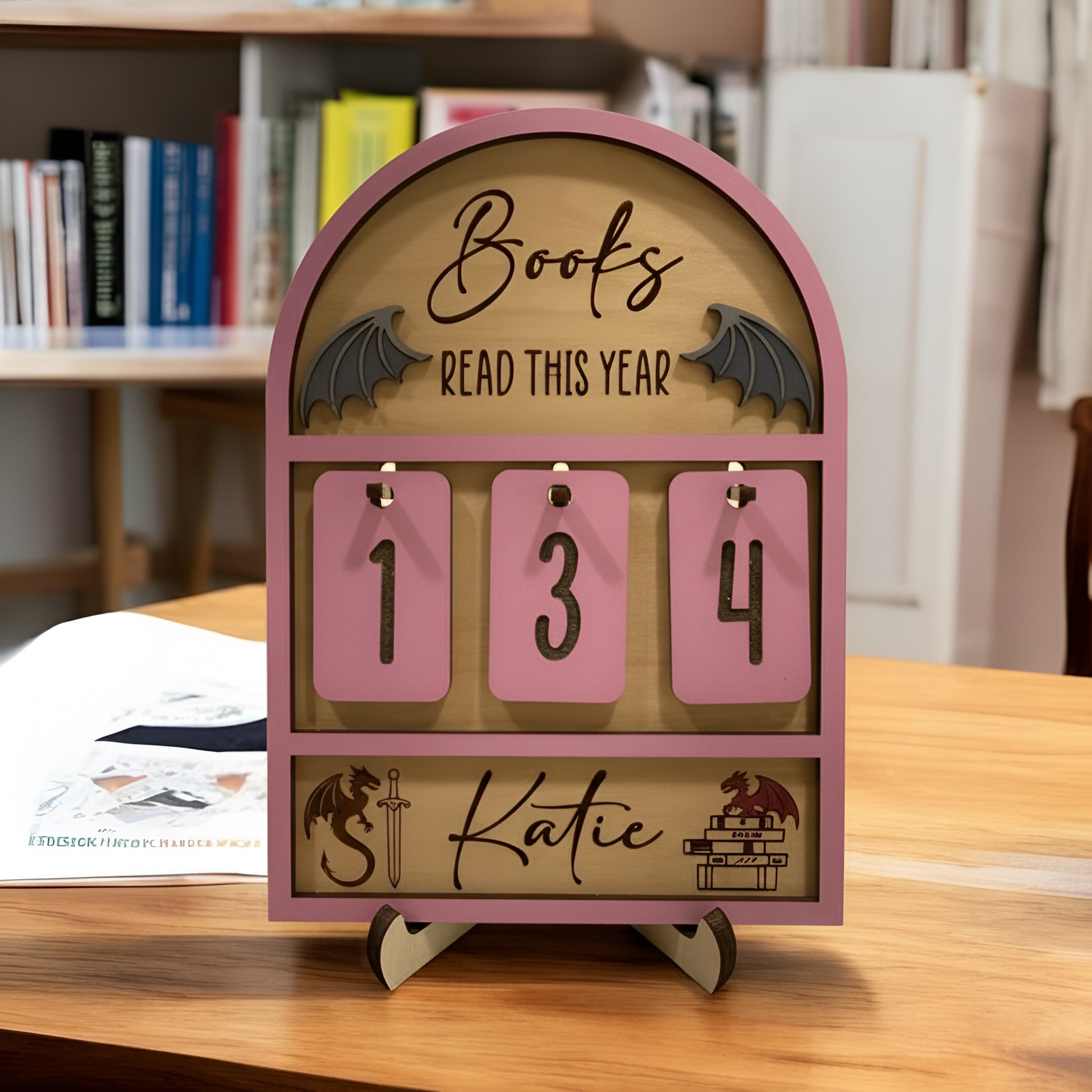 Fourth Wing Book Tracker Sign, Basgiath Dragon Rider Decor, Personalized Reading Tracker, Fantasy Bookish Gift for Readers BTVLR20