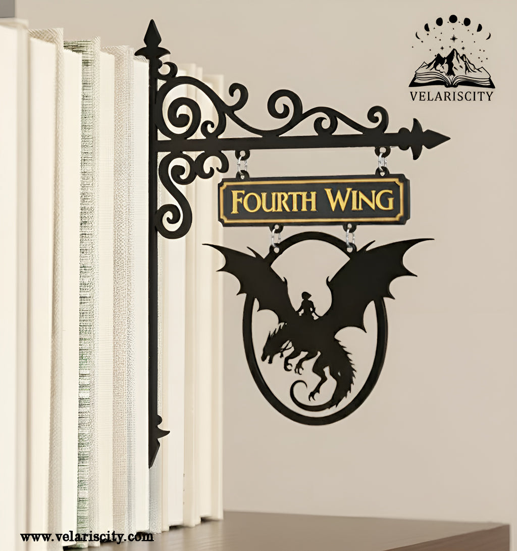 Fourth Wing Book Tavern Sign, Dragon Rider Wooden Book Tracker, Basgiath War College Decor, Fantasy Wall Hanging, Gift for Book Lovers BSVLR28