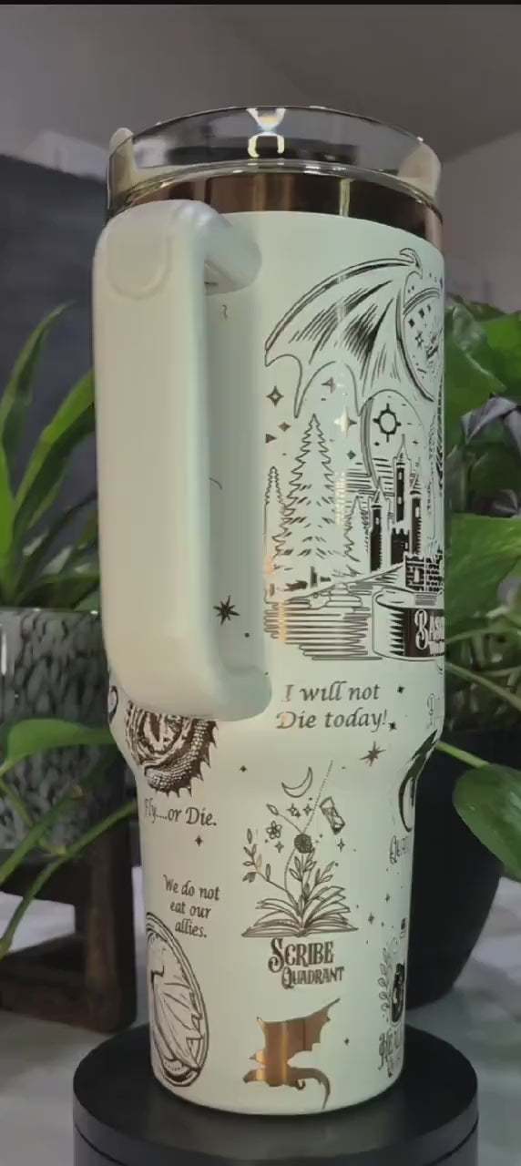 Fouth Wing Engraved Tumbler 30oz/40oz, Basgiath Tumbler, The Empyrean Tumbler. VLR38