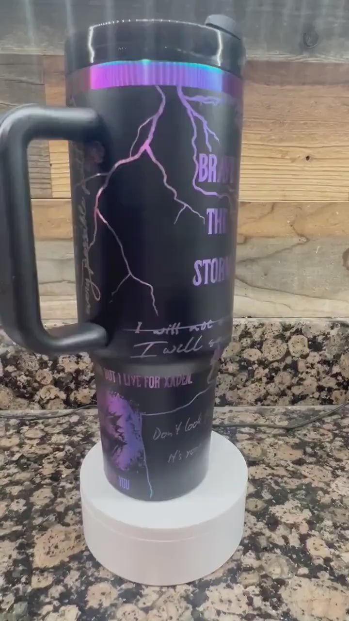 Onyx Storm Book Tumbler 30oz/40oz, Brave The Storm Tumbler, The Empyrean Tumbler. VLR41