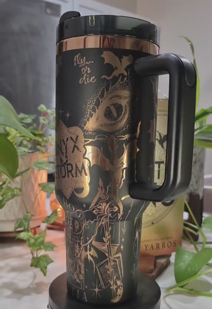 Iron Flame Tumbler 30oz/40oz, Basgiath War College Tumbler, The Empyrean Tumbler, Fourth Wing Tumbler. VLR55