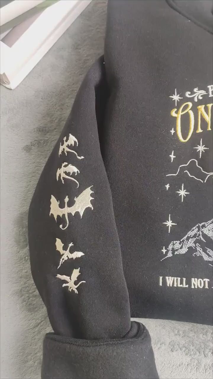 Embroidered Onyx Storm Brave The Dark Sweatshirt, The Empyrean Sweatshirt, VEMB19