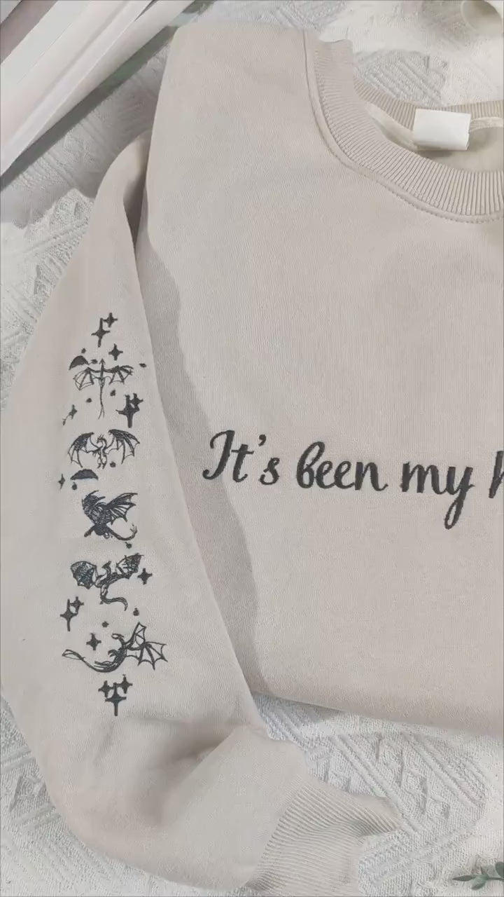 Embroidered It’s Been My Honor Sweatshirt, Fourth Wing Onyx Storm, The Empyrean Sweatshirt, VEMB18