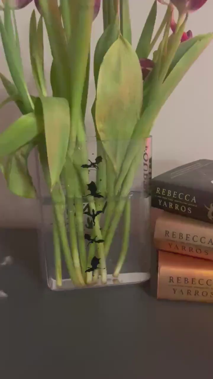 Fly or Die Acrylic Book Vase, Fourth Wing Acrylic Flower Vase, Basgiath War College Book Lover Gift, Gifts For Book Lover, VLRBV06