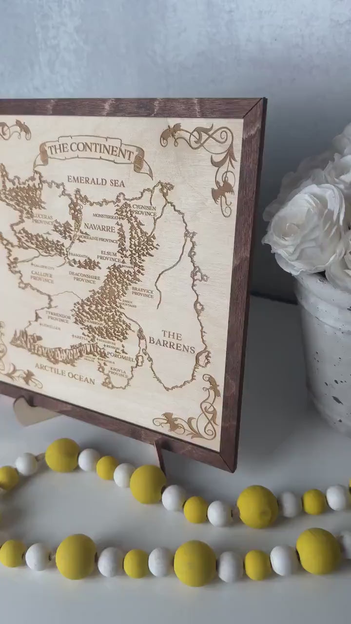 Fourth Wing Navarre Map Wooden Wall Art, Engraved Fantasy Bookish Decor Engraved Navarre Map Decor WSVLR03