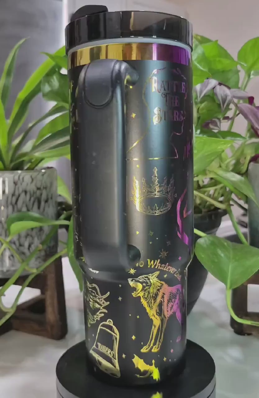 Throne Of Glass Book Tumbler 30oz/40oz, You do not Yield Tumbler, Fireheart Tumbler. VLR30