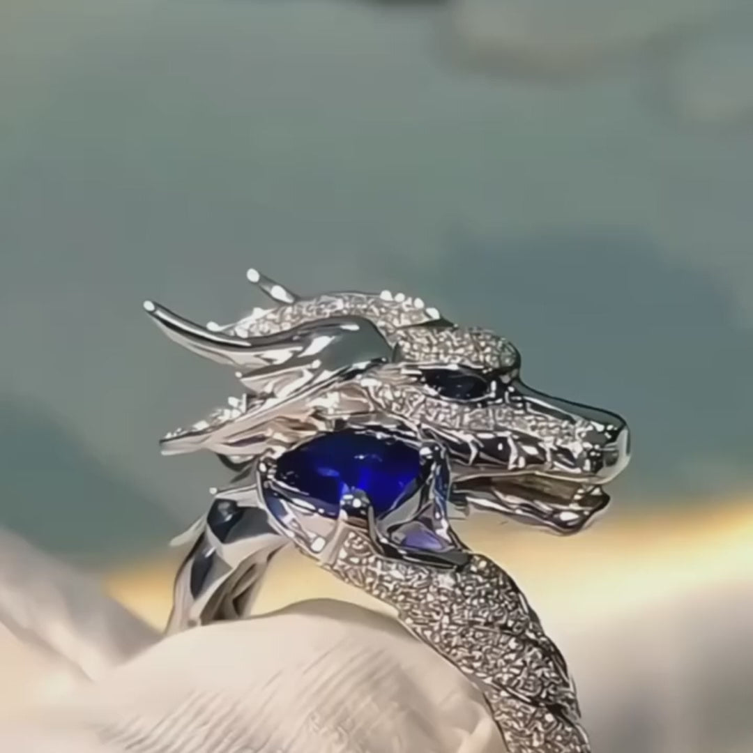 Fantasy Dragon Jewelry, Five Elements Dragon Ring, Gothic Statement Ring, Unique Jewelry Gift