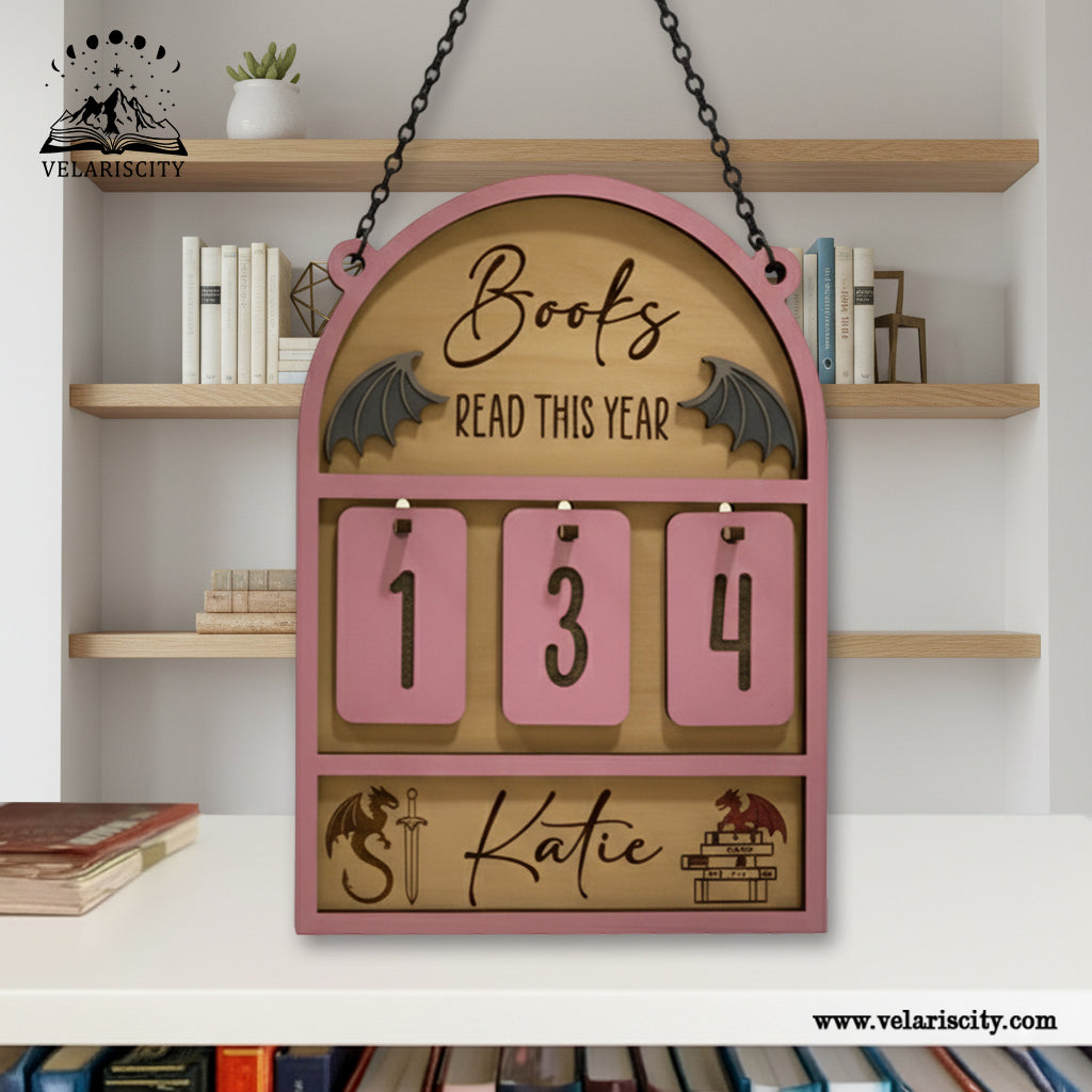 Fourth Wing Book Tracker Sign, Basgiath Dragon Rider Decor, Personalized Reading Tracker, Fantasy Bookish Gift for Readers BTVLR20