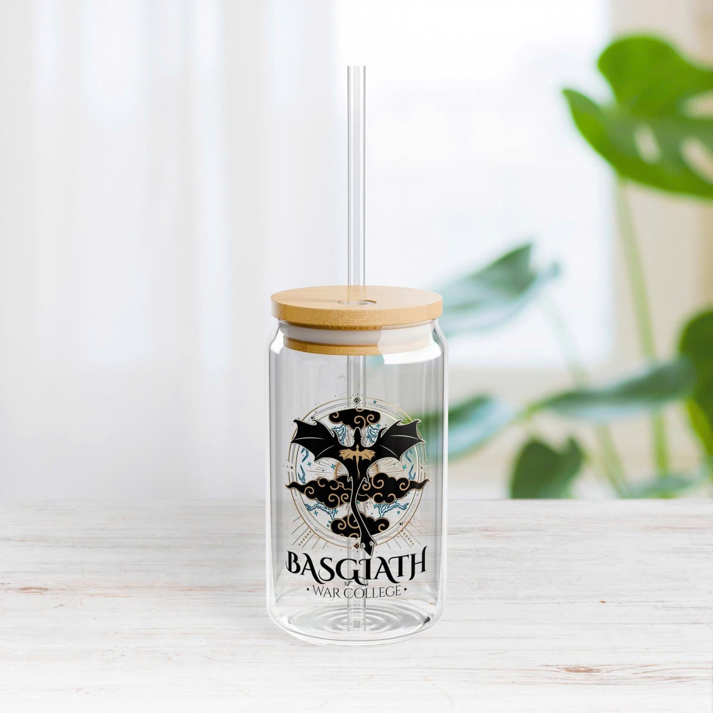 Fourth Wing Inspired Glass Cup, Basgiath Dragon Tumbler, Fantasy Bookish Gift, Iced Coffee Can for Readers, Book Club Gift, Onyx Storm Merch. GLVLR01