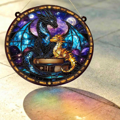 Fourth Wing Dragon Suncatcher Ornament, Onyx Storm Brave the Dark Acrylic Suncatcher, Book Lover, Xaden Riorson Suncatcher,Fourth Wing Decor. SGVLR01