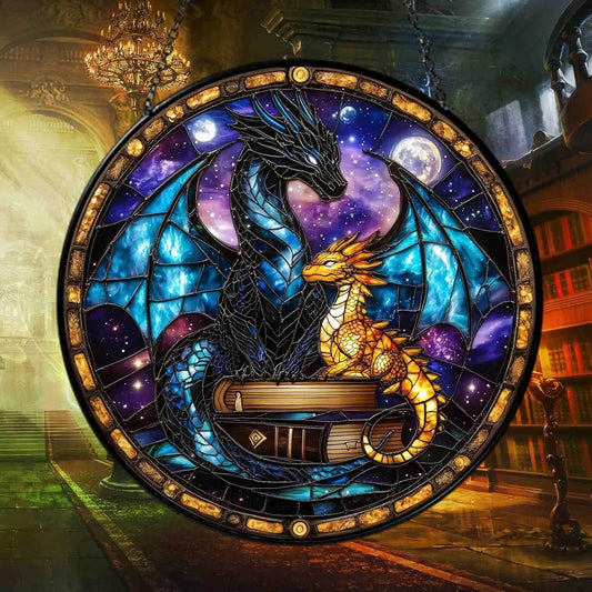 Fourth Wing Dragon Suncatcher Ornament, Onyx Storm Brave the Dark Acrylic Suncatcher, Book Lover, Xaden Riorson Suncatcher,Fourth Wing Decor. SGVLR01