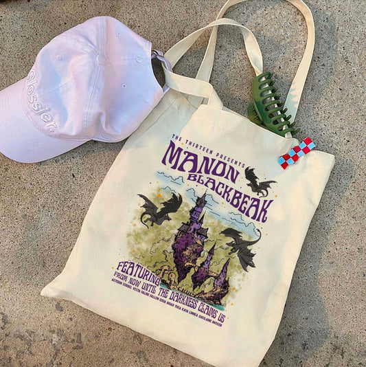 Manon Blackbeak Tote Bag, Throne of Glass Tote Bag, Sarah J Maas Merch, Crescent City, Manon Blackbeak Merch, Bookish Bag, SJM Merch. TBVLR01