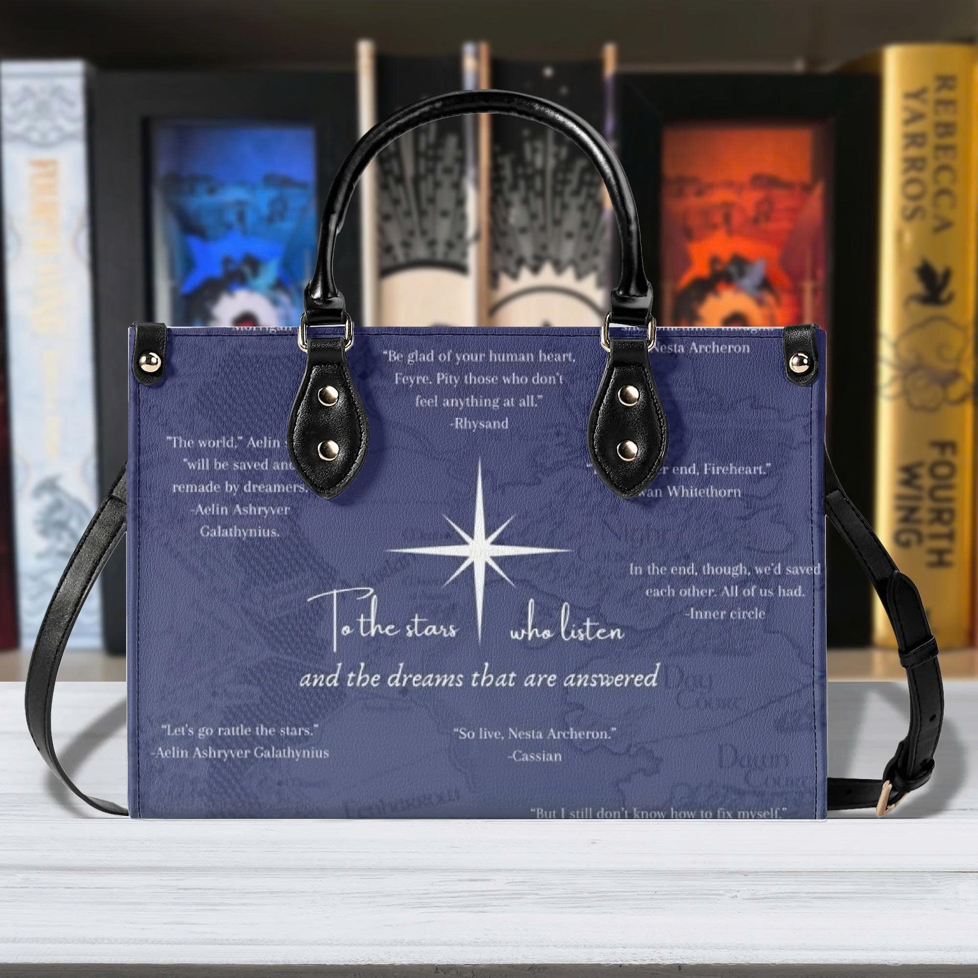 To the stars who listen Leather Bag, ACOTAR Bag, Personalized Leather Bag, Velaris City Handbag, Perfect Gift for Women. HBVLR01