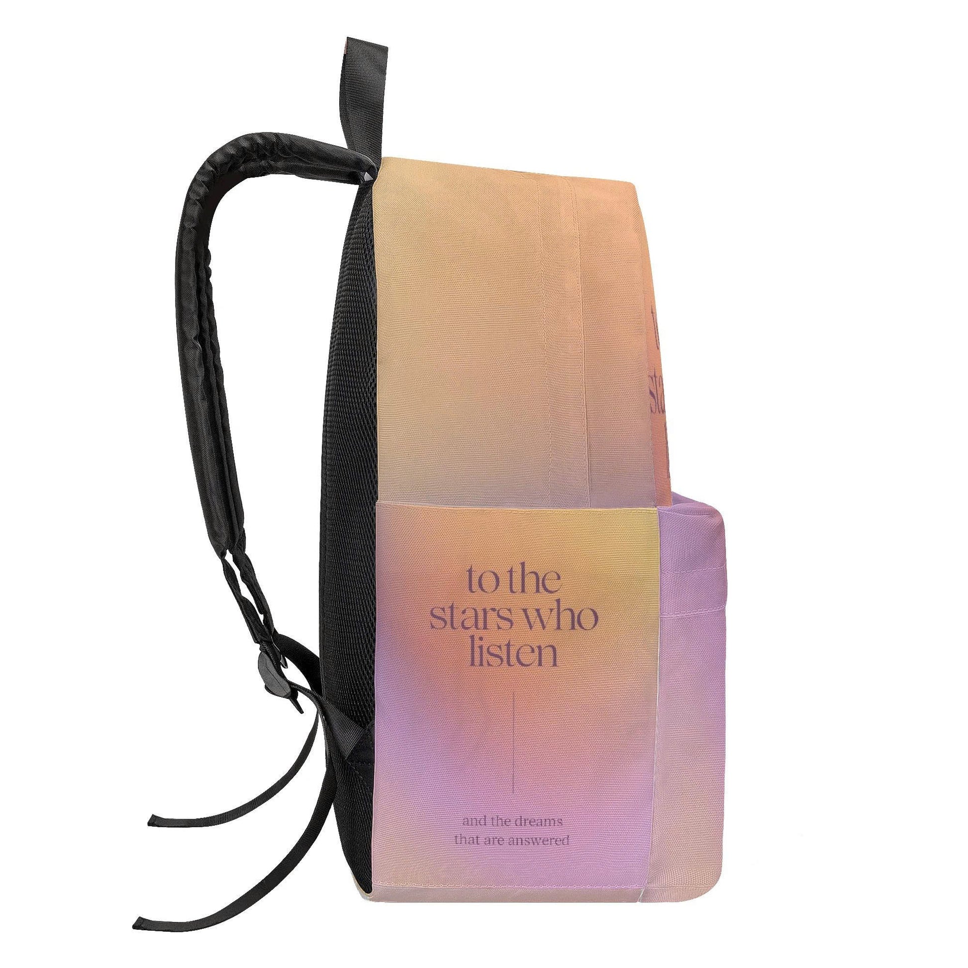 ACOTAR Backpack Quote, To the Stars Who Listen and the Dreams, Pastel Gradient Bookish Backpack Gift. BPVLR01
