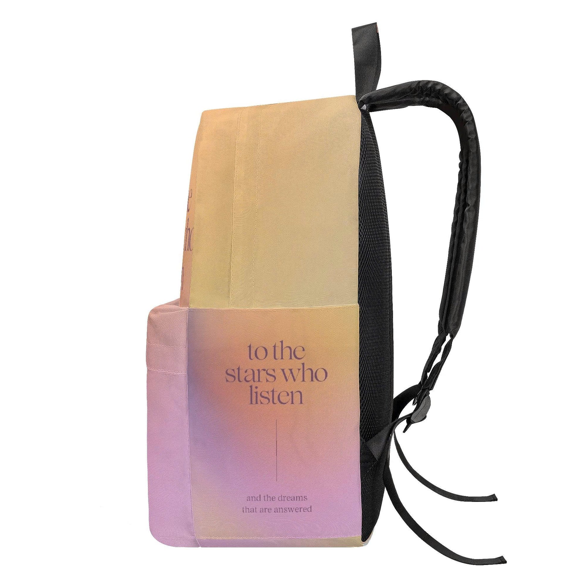 ACOTAR Backpack Quote, To the Stars Who Listen and the Dreams, Pastel Gradient Bookish Backpack Gift. BPVLR01