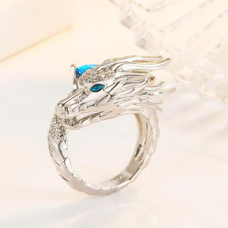 Fantasy Dragon Jewelry, Five Elements Dragon Ring, Gothic Statement Ring, Unique Jewelry Gift