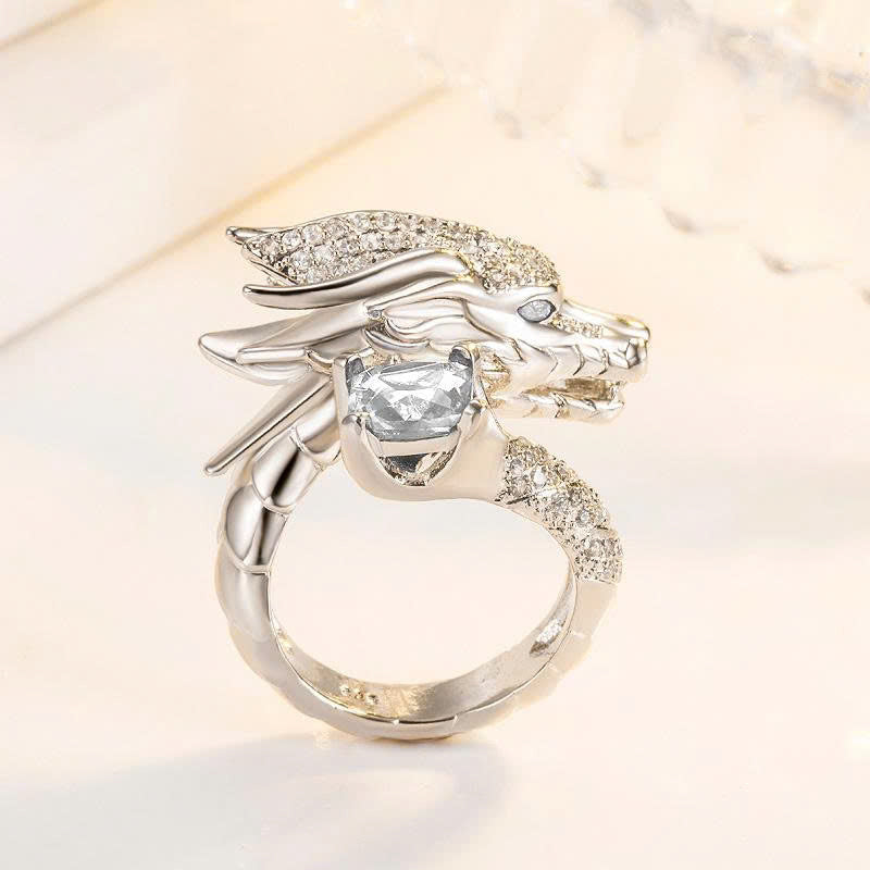 Fantasy Dragon Jewelry, Five Elements Dragon Ring, Gothic Statement Ring, Unique Jewelry Gift