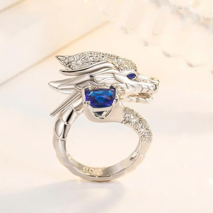 Fantasy Dragon Jewelry, Five Elements Dragon Ring, Gothic Statement Ring, Unique Jewelry Gift